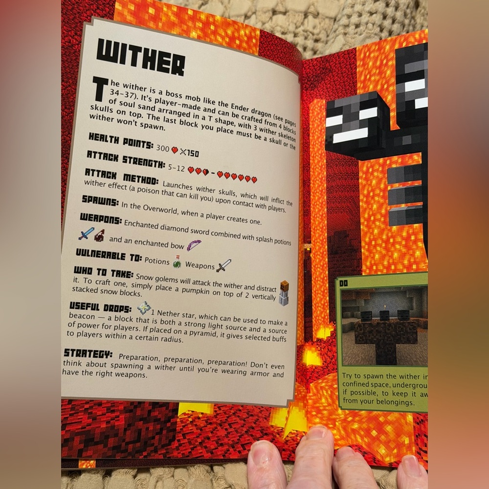 Minecraft Combat Handbook - Gold Sword on Burgundy Cover - Picture 3 of 4